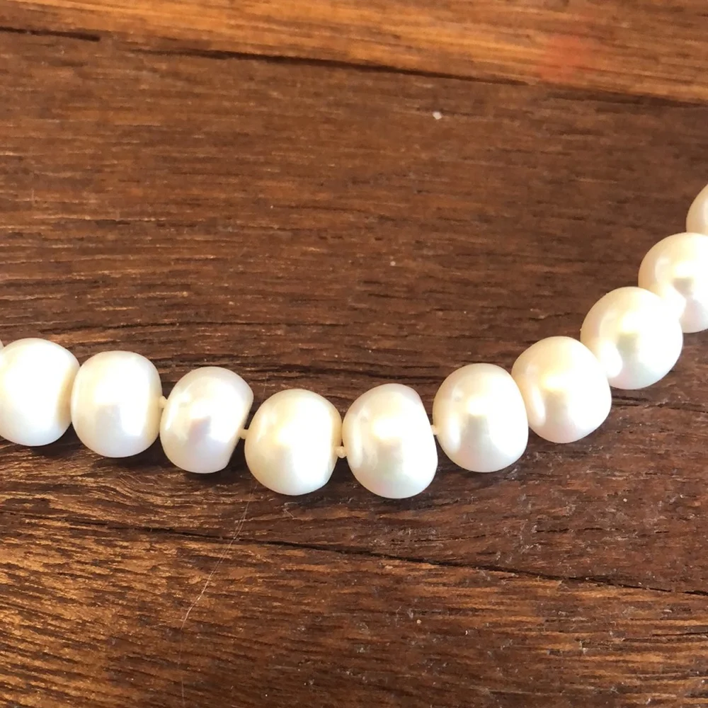 Vintage Natural Freshwater Pearl Necklace Baroque Style Bridal Layered Gift